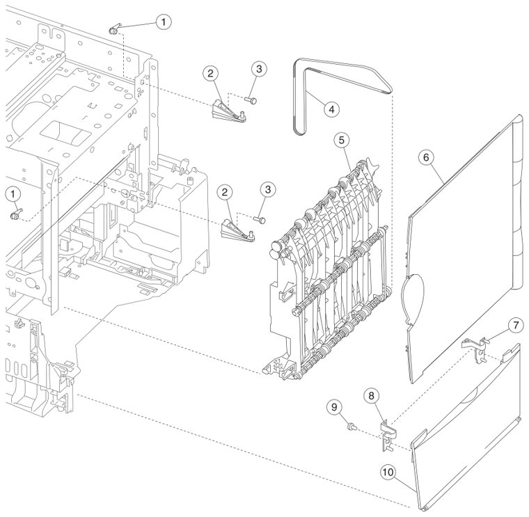 Assembly 8: Paper feed output (redrive) parts diagram - Lexmark C750 Parts