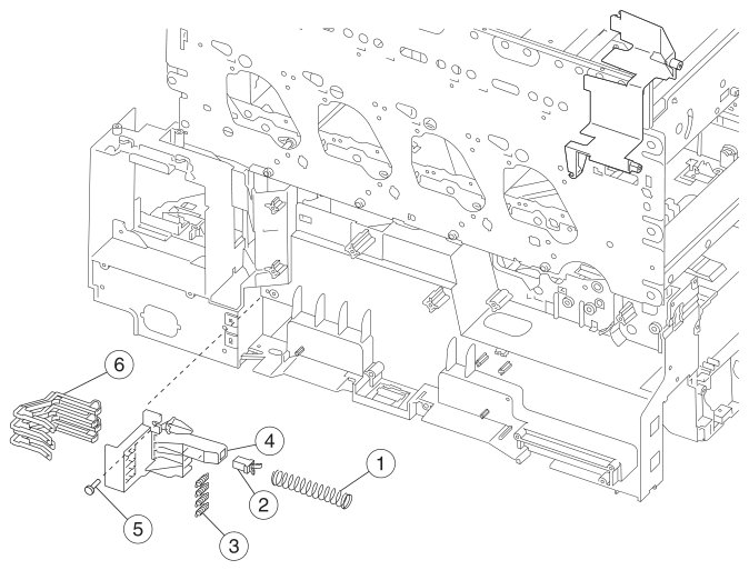 Assembly 10: Paper size sensing parts diagram - Lexmark C750 Parts