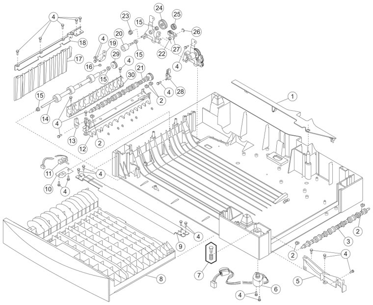 Assembly 29: Duplex option parts diagram - Lexmark C750 Parts