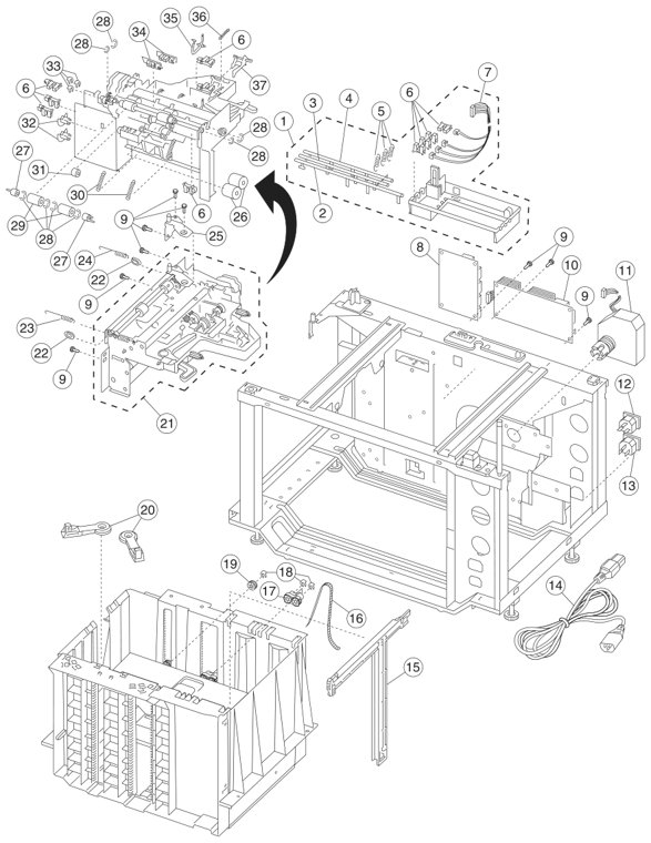 Assembly 30: High-capacity input tray (HCIT) parts diagram - Lexmark C750 Parts