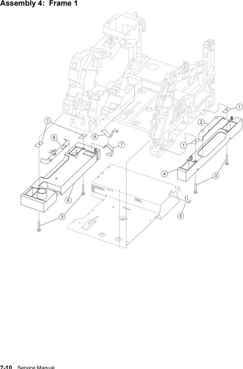 Assembly 4: Frame 1 parts diagram - Lexmark X642e X644e X646e XM642e XM644e XM646e Parts