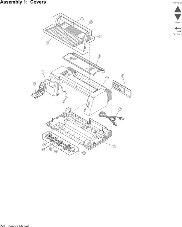 Assembly 1: Covers parts diagram - Lexmark 2580 2581 2590 2591 (and +) Parts