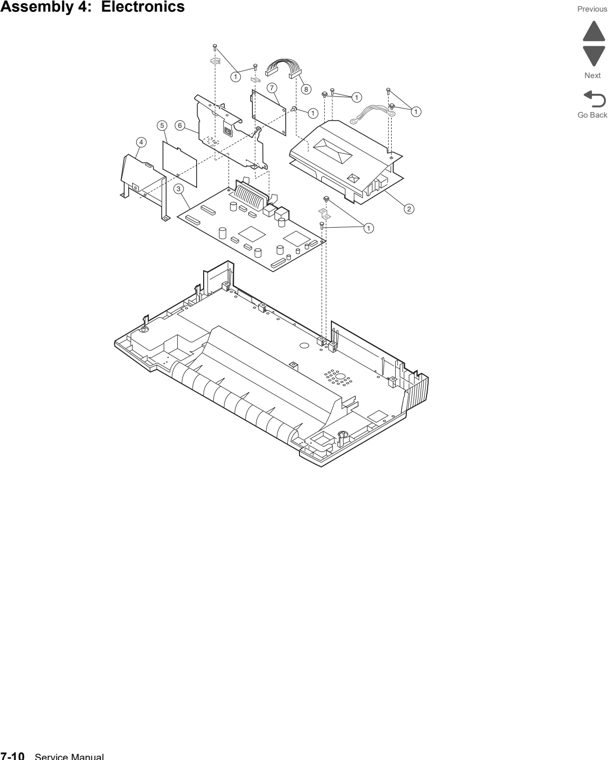 Assembly 4: Electronics parts diagram - Lexmark 2580 2581 2590 2591 (and +) Parts