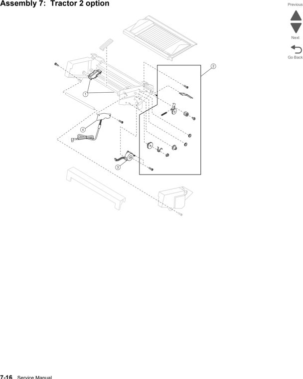 Assembly 7: Tractor 2 option parts diagram - Lexmark 2580 2581 2590 2591 (and +) Parts