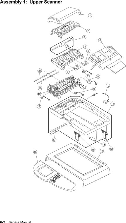 Assembly 1: Upper scanner parts diagram - Lexmark 4036-402 5500 Parts