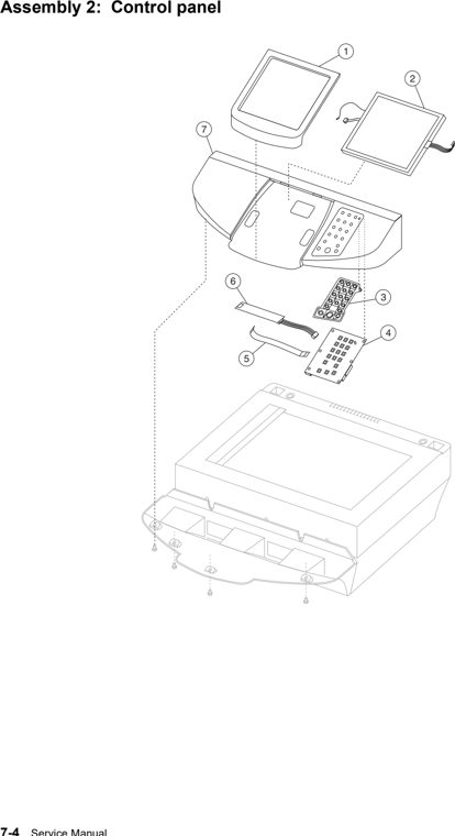 Assembly 2: Control panel parts diagram - Lexmark 4036-308 4600 Parts