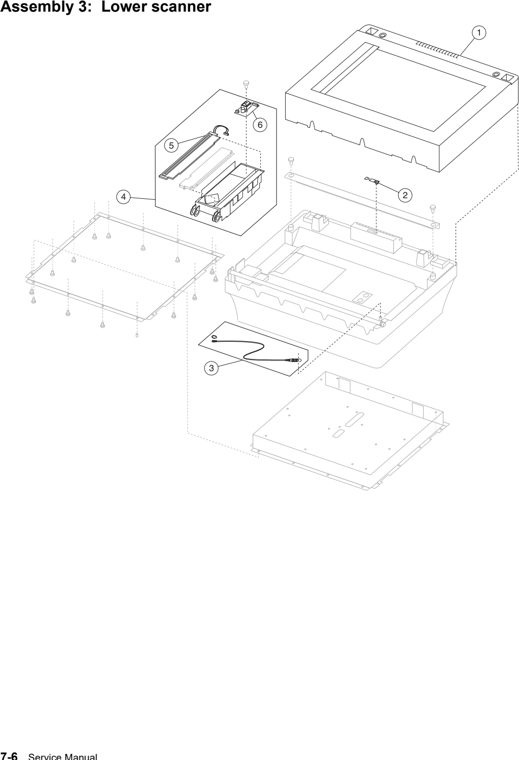 Assembly 3: Lower scanner parts diagram - Lexmark 4036-308 4600 Parts