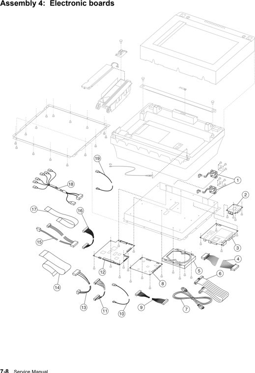 Assembly 4: Electronic boards parts diagram - Lexmark 4036-308 4600 Parts