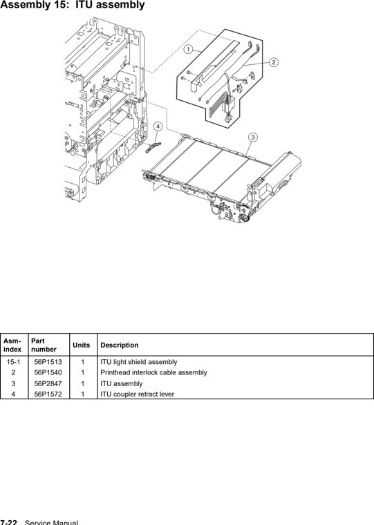 Assembly 15: ITU assembly parts diagram - Lexmark C752 Parts
