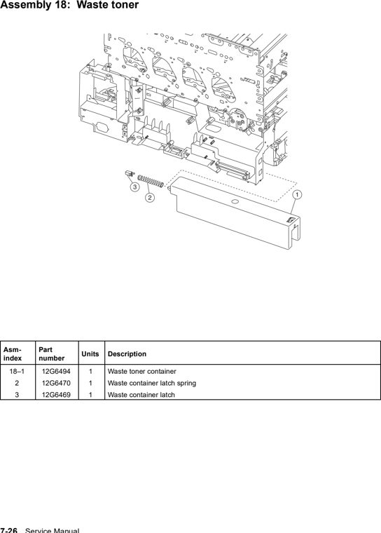 Assembly 18: Waste toner parts diagram - Lexmark C752 Parts