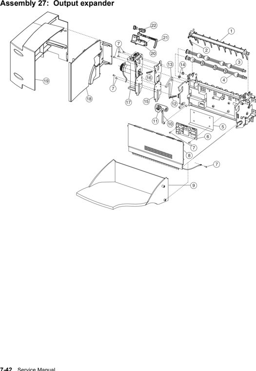 Assembly 27: Output expander parts diagram - Lexmark C752 Parts