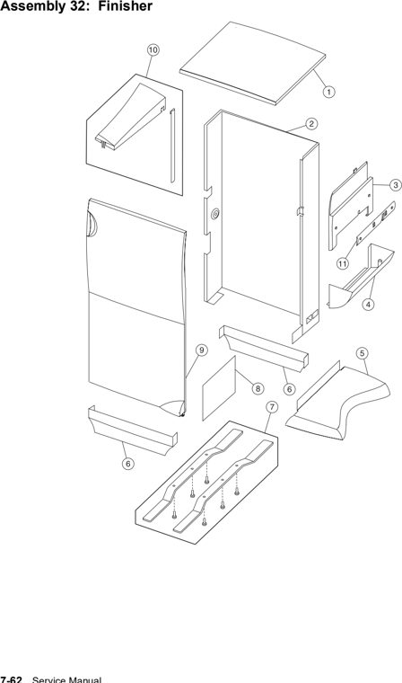 Assembly 32: Finisher parts diagram - Lexmark C752 Parts