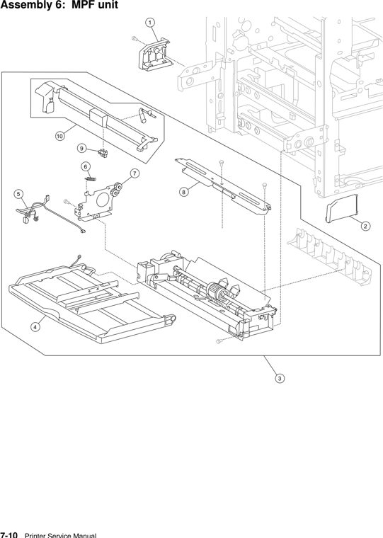 Assembly 6: MPF unit parts diagram - Lexmark W840 Parts