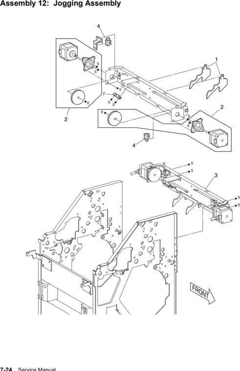 Assembly 12: Jogging Assembly parts diagram - Lexmark W820 12B0085 Finisher Parts