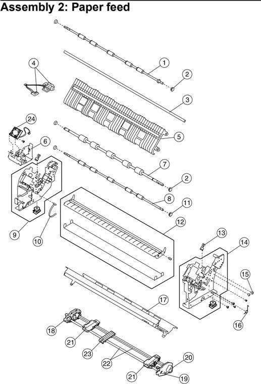 Assembly 2: Paper feed parts diagram - Lexmark 4227-300 Parts