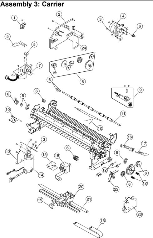 Assembly 3: Carrier parts diagram - Lexmark 4227-300 Parts