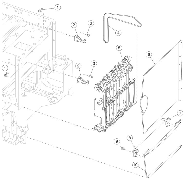 Assembly 8: Paper feed output (redrive) parts diagram - Lexmark C780 & C782 Parts