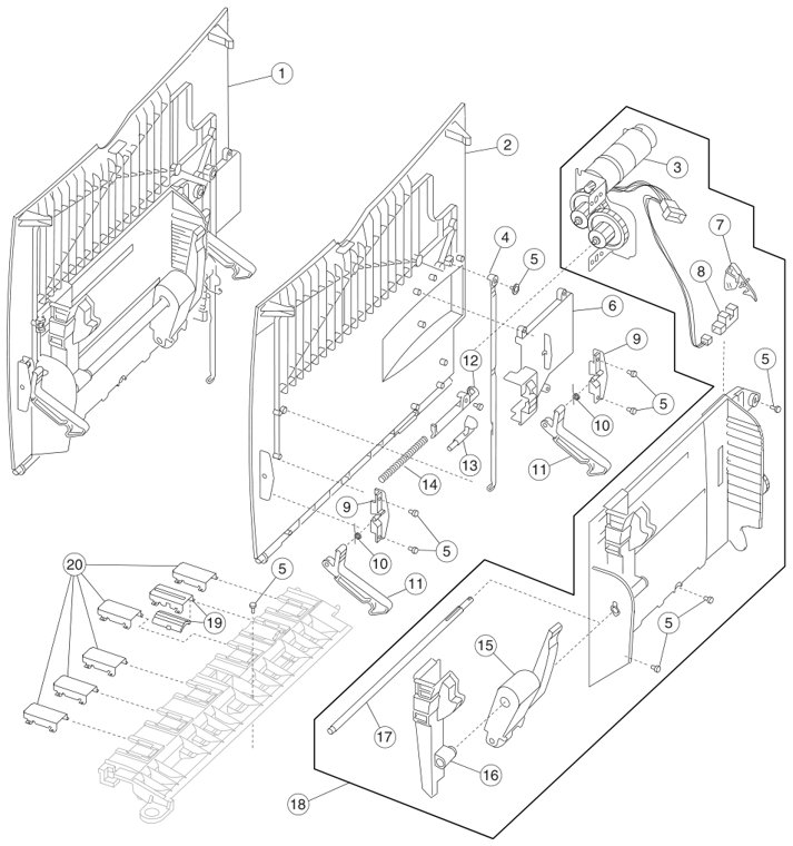 Assembly 12: Multipurpose feeder (MPF) parts diagram - Lexmark C780 & C782 Parts