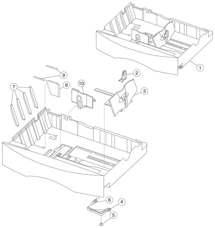 Assembly 13: 500-Sheet integrated tray parts diagram - Lexmark C780 & C782 Parts