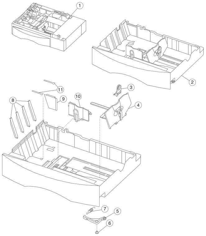 Assembly 29: 500-Sheet drawer option parts diagram - Lexmark C780 & C782 Parts
