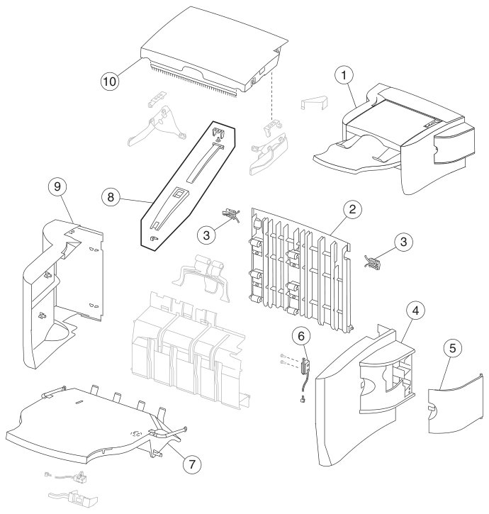 Assembly 40: StapleSmart finisher I parts diagram - Lexmark StapleSmart Finisher Parts T640 T642 T644