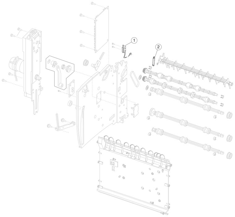 Assembly 42: StapleSmart finisher 3 parts diagram - Lexmark StapleSmart Finisher Parts T640 T642 T644