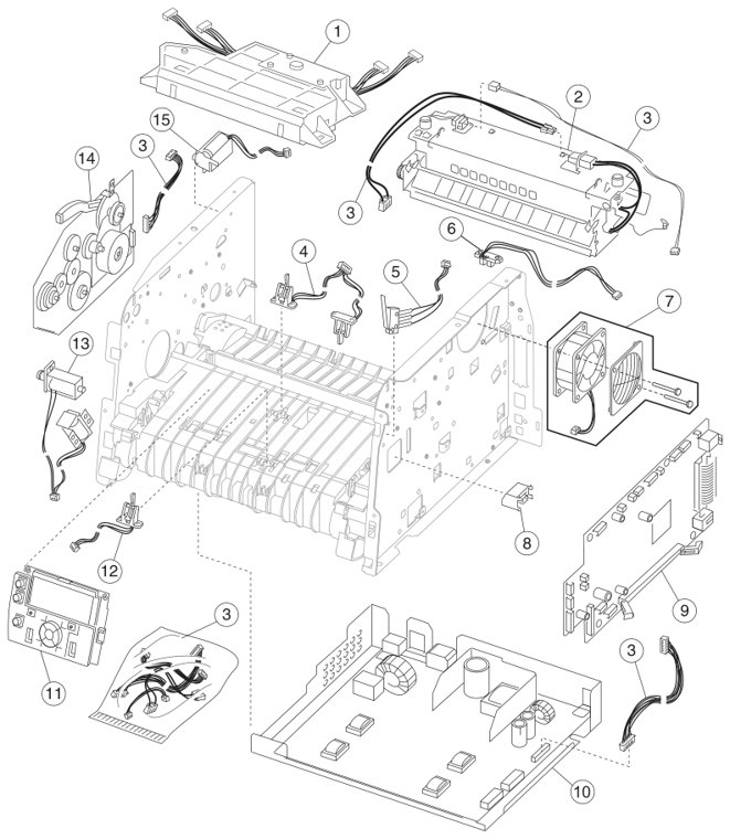 Assembly 2: Electronics parts diagram - Lexmark E450 Parts