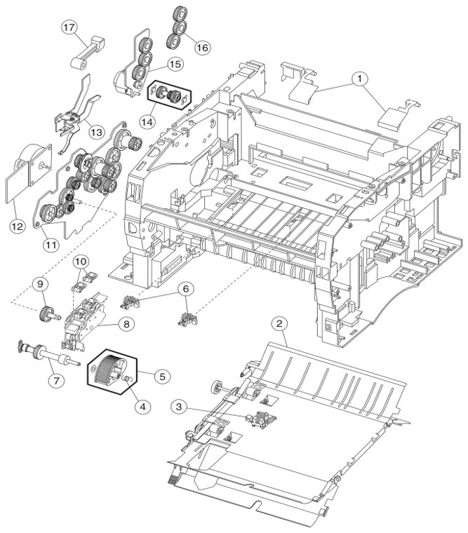 Assembly 5: Paper feed parts diagram - Lexmark X422 Parts