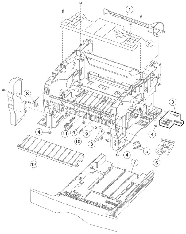 Assembly 6: Frame parts diagram - Lexmark X422 Parts