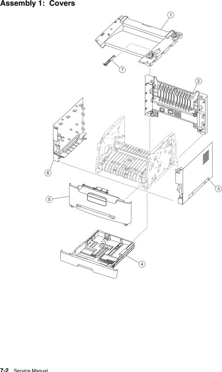 Assembly 1: Covers parts diagram - Lexmark X204n Parts