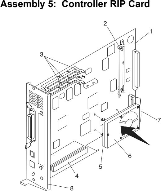 Assembly 5: Controller RIP Card parts diagram - Lexmark C720 Parts