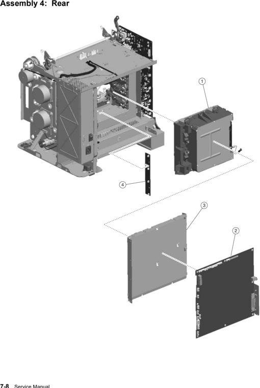 Assembly 4: Rear parts diagram - Lexmark C522 & C523 Parts