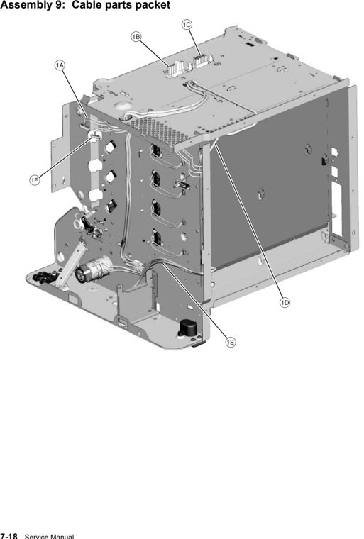 Assembly 9: Cable parts packet parts diagram - Lexmark C522 & C523 Parts