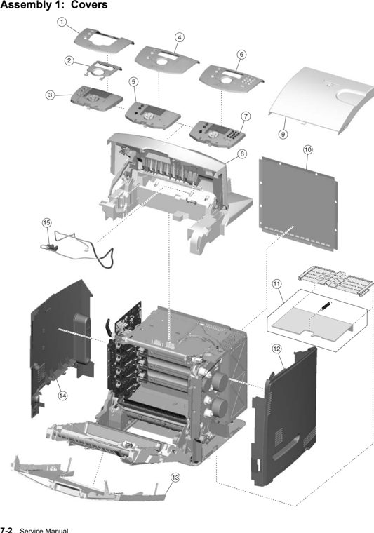 Assembly 1: Covers parts diagram - Lexmark C532 Parts
