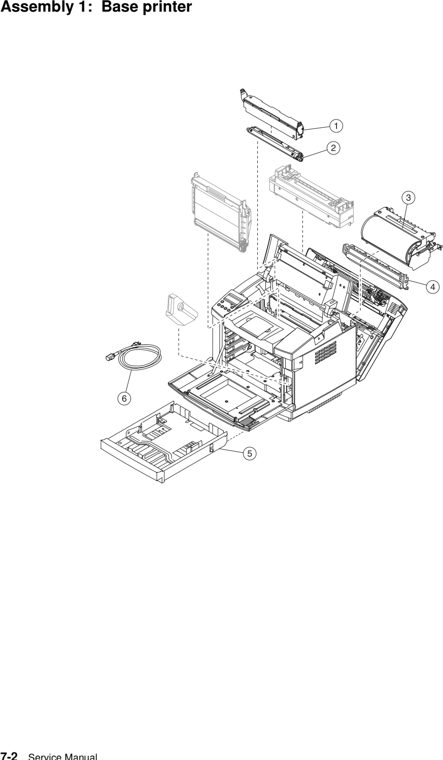 Assembly 1: Base printer parts diagram - Lexmark C500 Parts