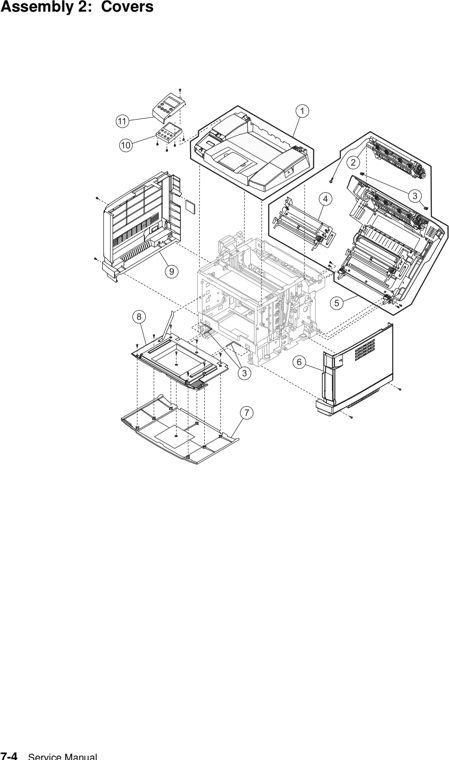 Assembly 2: Covers parts diagram - Lexmark C500 Parts