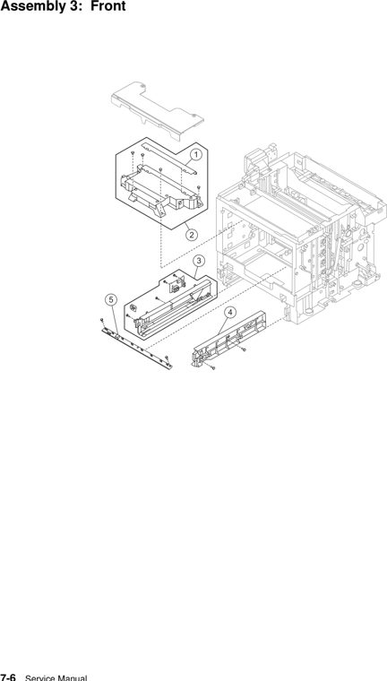 Assembly 3: Front parts diagram - Lexmark C500 Parts