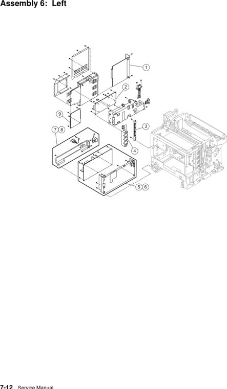 Assembly 6: Left parts diagram - Lexmark C500 Parts
