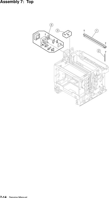 Assembly 7: Top parts diagram - Lexmark C500 Parts