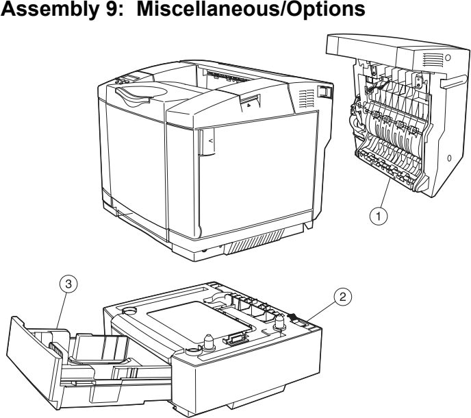 Assembly 9: Miscellaneous/Options parts diagram - Lexmark C510 Parts