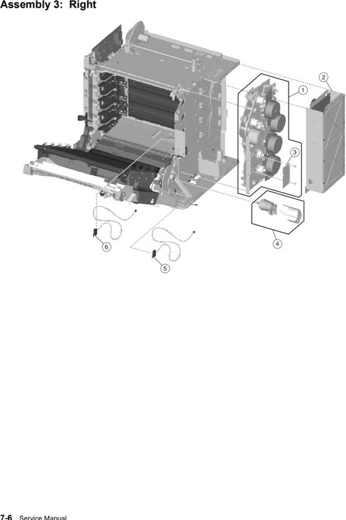 Assembly 3: Right parts diagram - Lexmark C736 Parts