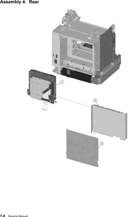 Assembly 4: Rear parts diagram - Lexmark C736 Parts
