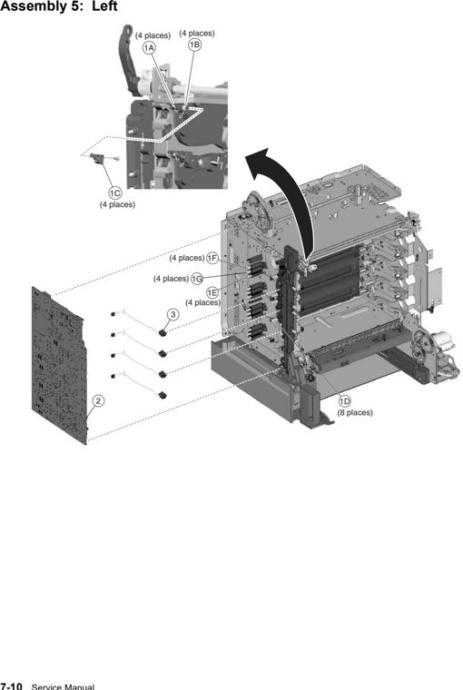 Assembly 5: Left parts diagram - Lexmark C736 Parts