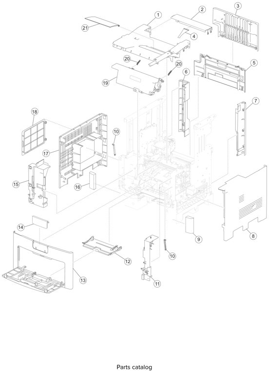 Assembly 2: Covers 1 (X658) parts diagram - Lexmark X651 X652 X654 XS654 X656 X658 (and XS versions) Parts