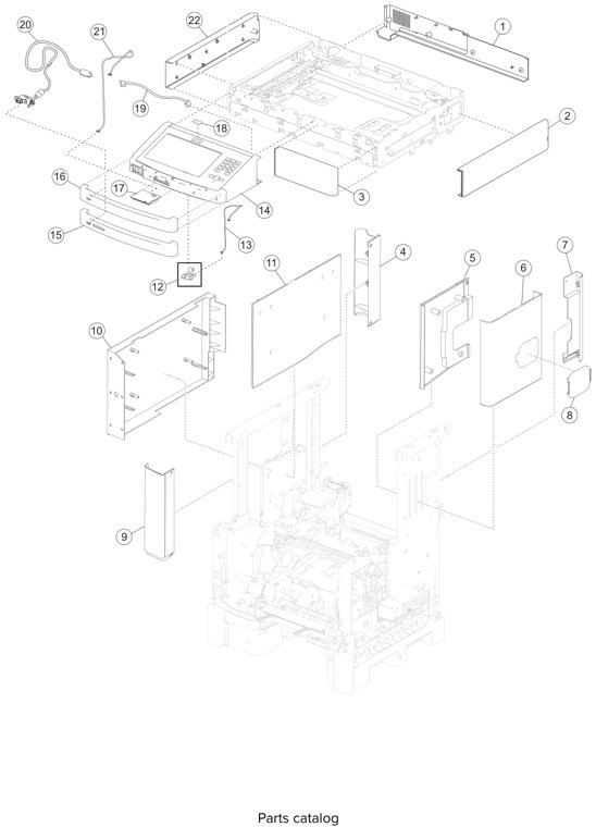 Assembly 3: Covers 2 (X658) parts diagram - Lexmark X651 X652 X654 XS654 X656 X658 (and XS versions) Parts