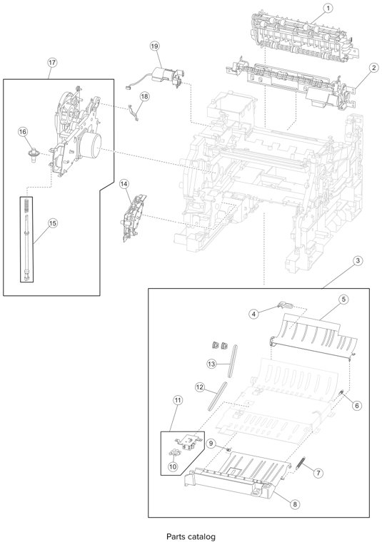 Lexmark Drive motor assembly, redrive, and duplex