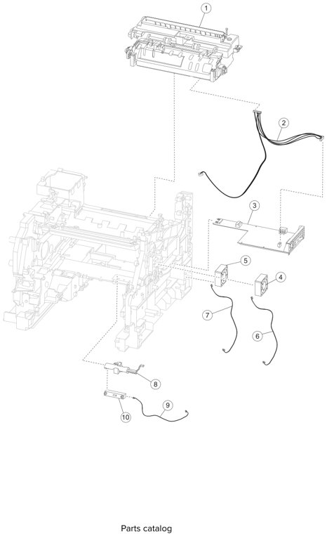 Assembly 9: Fuser and LVPS card assemblies parts diagram - Lexmark X651 X652 X654 XS654 X656 X658 (and XS versions) Parts