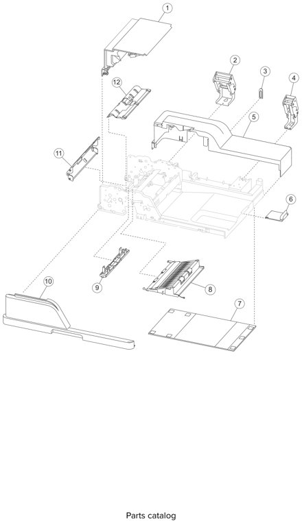 Assembly 12: ADF covers parts diagram - Lexmark X651 X652 X654 XS654 X656 X658 (and XS versions) Parts