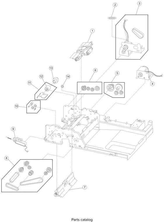 Assembly 13: ADF feed and drive parts diagram - Lexmark X651 X652 X654 XS654 X656 X658 (and XS versions) Parts