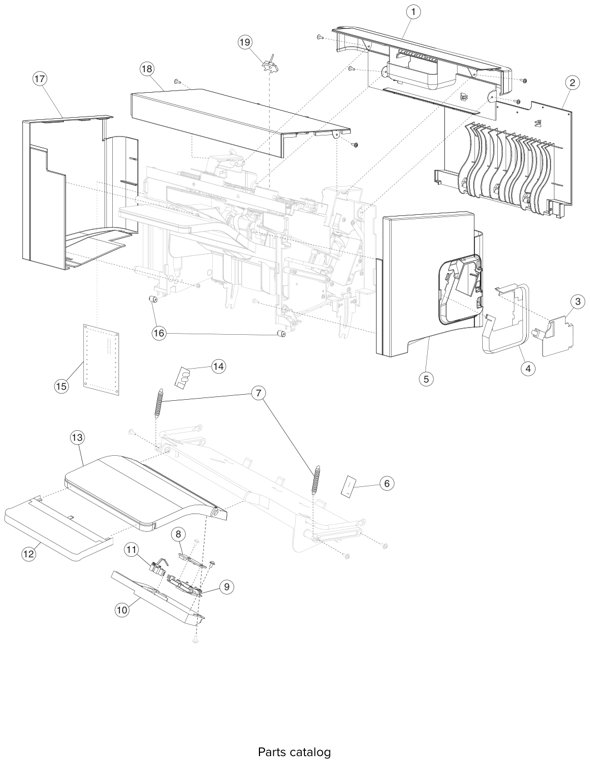 Assembly 20: MFP stapler assembly #2 parts diagram - Lexmark X651 X652 X654 XS654 X656 X658 (and XS versions) Parts